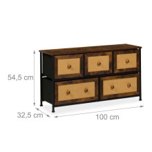 Comò vintage a 5 cassetti alla moda per soggiorno, camera da letto, corridoio 90 x 40 x 80