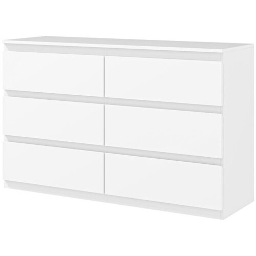Commode de rangement 120 x 39 x 75 cm 6 tiroirs sans poignées gain de
