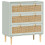 Commodes - HELLOSHOP26 - 804087,5 cm - 3 tiroirs - MDF imitation rotin - Vert olive - Anti-basculement 1