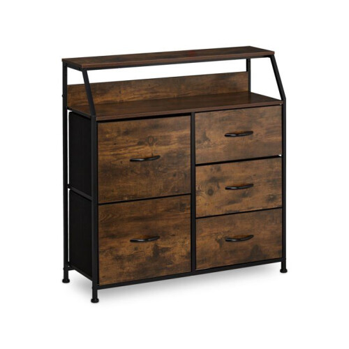 Commode à tiroirs rustique style industriel 90 x 40 x 80 cm grand espace de