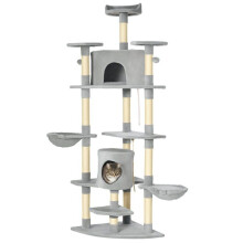 Albero per gatti xxl con ripiani 60 x 60 x 200 cm, graffiatoi e amache per gatti