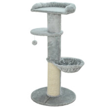 Albero per gatti - HELLOSHOP26 - Ø48 x 103,5 cm - Pali in sisal 13,6 cm - Amaca e palla sospesa - Cinghia anti-inclinazione