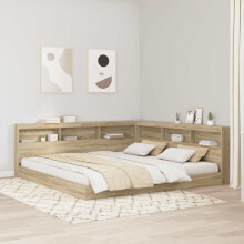 vidaXL Storage Headboard with Shelf Sonoma Oak 180 cm Engineered Wood