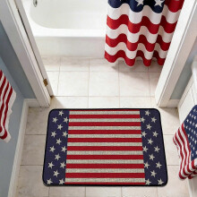 (e) 4th of July Patriotic Door Mats, Non-Slip Washable Floor Mat Entrance Rug for Memorial Day Holiday Front Door Porch Indoor Outdoor Decor_1