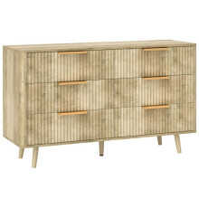 Comò 6 cassetti scandinavo 120 x 40 x 76 cm ampio spazio di stoccaggio sicurezza anti ribaltamento