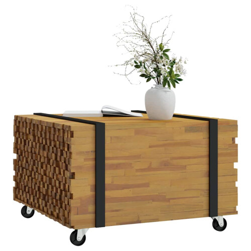 VidaXL vidaXL Coffee Table Brown 60 x 60 x 38 cm Solid Teak Wood 2