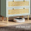 Commodes - HELLOSHOP26 - 804087,5 cm - 3 tiroirs - MDF imitation rotin - Vert olive - Anti-basculement 5