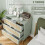 Commodes - HELLOSHOP26 - 804087,5 cm - 3 tiroirs - MDF imitation rotin - Vert olive - Anti-basculement 3