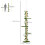 Arbre à chat - HELLOSHOP26 - Poteau réglable 202-242 cm - 4 plateformes - Fixation plafond - Vert 2