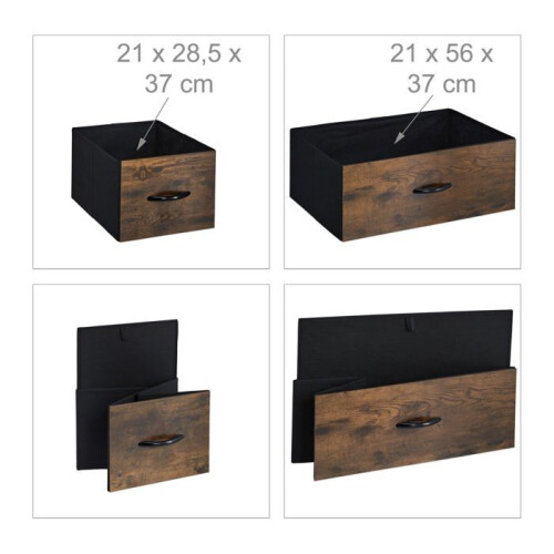Commode 4 tiroirs moderne style industriel 100 x 40 x 80 cm grand espace de 2