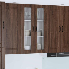 vidaXL Wall Glass Cabinet PORTO Brown Oak 60 x 31 x 100 cm