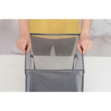 Portable Foldable Dirty Clothes Mesh Basket for Washing Storage (grey)