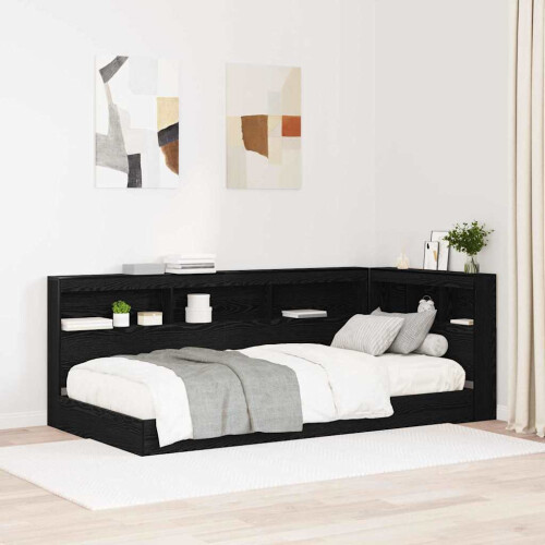 VidaXL vidaXL Storage Headboard with Shelf Black Oak 75 cm Engineered Wood