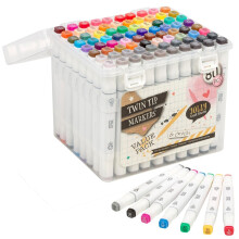 80 Colour Twin Tip Markers Set w/ Case