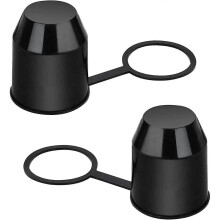 Trailer Hitch Ball Cover, 2 Piece Trailer Cover Plastic Tow Ball Cover, (Black)