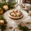 Textured Glass Cake Stand Gold Rim 6