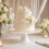 Textured Glass Cake Stand Gold Rim 4
