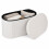 White Bouclé Oval Storage Stool Ottoman 1