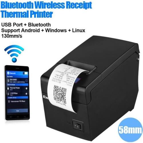 Imprimante thermique - Excelvan - E58 - Bluetooth - 130 mm/s - 58 mm de largeur 1