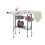 Adjustable Fabric Cutting Table with Grid & Storage Silver/White 149x91x77-100cm 5