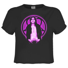 (L, Charcoal) Amplified Womens/Ladies Ville HIM Crop Top