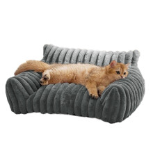 (Dark Gray) Dog Couch Cuddle Bed Lounger Base Luxurious Cushion Sofa for Small to Medium Pet Creative Pet Bed Cute Nest White