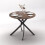 (Rustic Oak) 80cm Round Dining Table w/ Intersecting Metal Legs 1