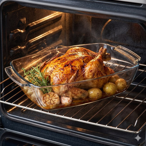 4.42L Rectangular Glass Roasting Dish 1