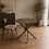 (Dark Oak) 80cm Round Dining Table w/ Intersecting Metal Legs 3
