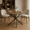 (Dark Oak) 80cm Round Dining Table w/ Intersecting Metal Legs 4