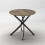 (Dark Oak) 80cm Round Dining Table w/ Intersecting Metal Legs 6