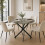 (Greige Oak) 80cm Round Dining Table w/ Intersecting Metal Legs 4