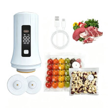 Scelleur Sous Vide Portable pour le Stockage des Aliments, Machine de Scellage Sous Vide Rechargeable par USB, Scelleur D'Aliments Sans Fil