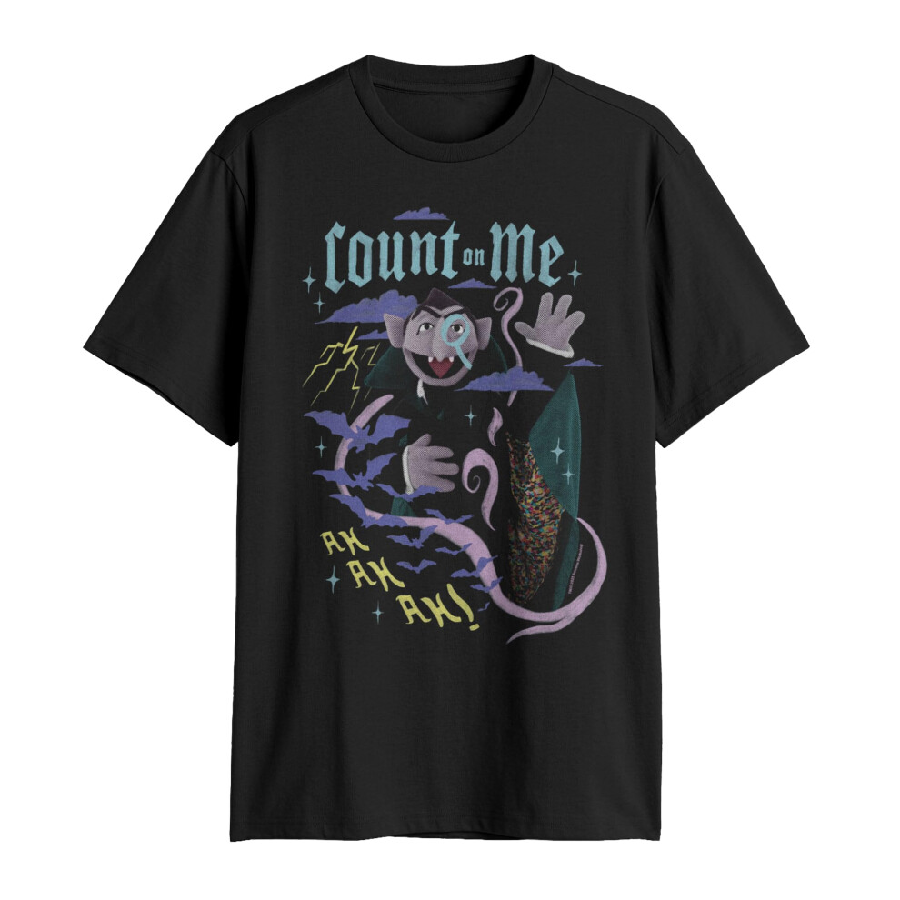 Sesame Street (S, Black) Unisex Adult Count On Me T-Shirt