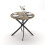 (Dark Oak) 80cm Round Dining Table w/ Intersecting Metal Legs 1