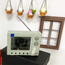 Televisor Retro, Reproductor de Dibujos Animados con 8G de Memoria, Televisión Portátil Vintage Recargable para Escenas de Casas de Muñecas