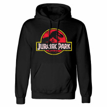 (L, Black) Jurassic Park Unisex Adult Classic Logo Hoodie