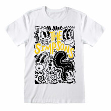 (M, White) The Simpsons Unisex Adult Graffiti T-Shirt
