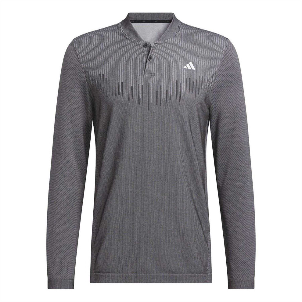 Adidas (L, Black) Mens Ultimate365 Tour Primeknit Long-Sleeved Polo Shirt