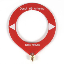Donut Broadband Antenna 10kHz-180MHz Receiving Antenna  Loop Antenna for Radio Walkie Talkie SDR Red