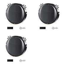 3X Aspirateur Robot Portable et Compact pour la Maison, Rechargeable par USB, pour le Nettoyage des Surfaces Sèches et Humides, Noir