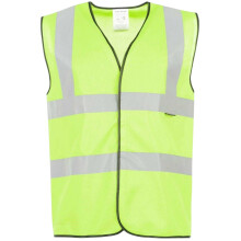 (S, Yellow) Dunlop Mens Polyester High-Vis Safety Hi-Vis Vest