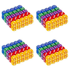 200Pack 14MM Translucent&Solid 6-Sided Game Dice for Board Games,Activity,Casino Theme,Teaching Math