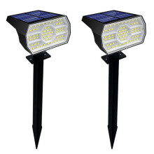 2X Foco Solar 56 LED Holofotes Solares para Paisagens Externas À Prova D'Água 3 Modos Luz de Jardim para Porta Quintal Garagem