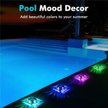 12pack Solar Pool Deck Lights Pool Side Floor Lights,Outdoor Above Ground and Inground Swimming Pools Accessories