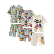 (5-6 Years, Light Green/Grey/Cream) Paw Patrol Boys Pups Short-Sleeved Short Pyjama Set (Pack Of 3)
