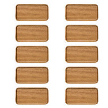 10X Plateau de Service en Acacia, Plaque de Fond Plate Rectangulaire en Bois Massif, Assiette de Fruits, Soucoupe, Plateau Ă ThĂ©, Assiette Ă