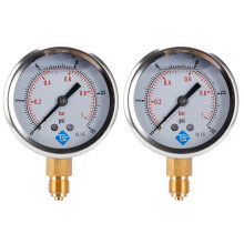 2X TS Manomètre Basse Pression 0-1Bar 0-15PSI 1/4 Pouce 68mm Cadran Manomètre Hydraulique Manomètre Outil de Mesure