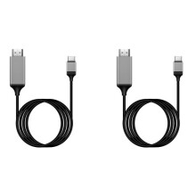 2X Câble HDTV USB3.1 4K Type-C Vers pour Téléphone Android pour Connecter le Câble de Périphérique TV Même Écran 2M