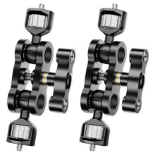 2X TM-5 Gelenkarm mit Doppeltem Kugelkopf für Stativ-Telefonclip, 1/4-Zoll-Schraube für LED-Licht-LCD-Monitormikrofon
